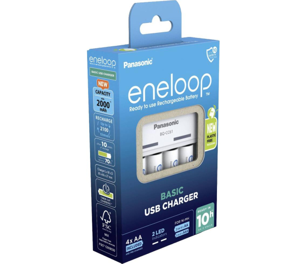 Panasonic ŁADOWARKA BASIC USB + 4x AA ENELOOP 2000 mAh - 1068368 - zdjęcie 2